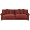 3-SITZER-SOFA rot Eike - Dunkelbraun/Rot, Textil (229/82/102cm) - Beliani