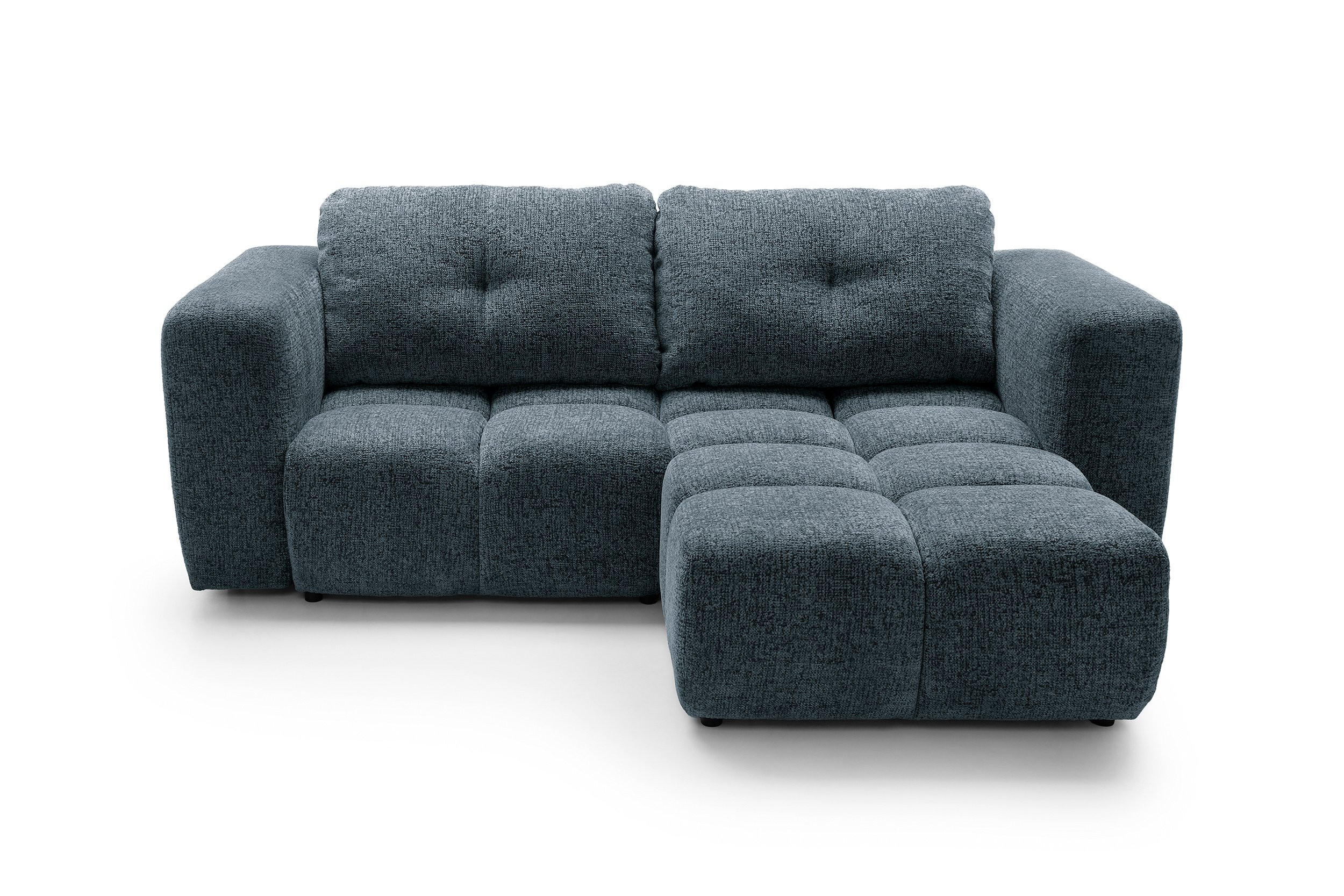 ECKSOFA ARTE 01 Dunkelblau Chenille mit Schlaffunktion - Dunkelblau, Holz (245/177cm) - MASSENO