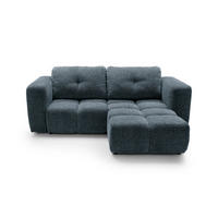 ECKSOFA ARTE 01 Dunkelblau Chenille mit Schlaffunktion - Dunkelblau, Holz (245/177cm) - MASSENO