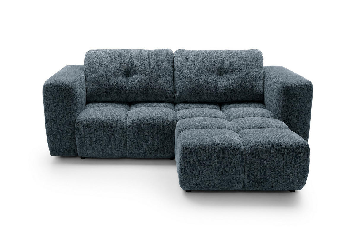 ECKSOFA ARTE 01 Dunkelblau Chenille mit Schlaffunktion - Dunkelblau, Holz (245/177cm) - MASSENO