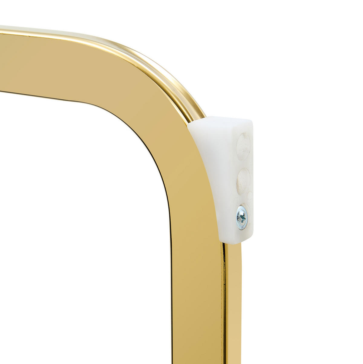 ESSZIMMERSTUHL 2er-Set hohe Rückenlehne PU-Leder Weiß Goldfarben - Weiß, Metall (63/100/43cm) - Meubliv