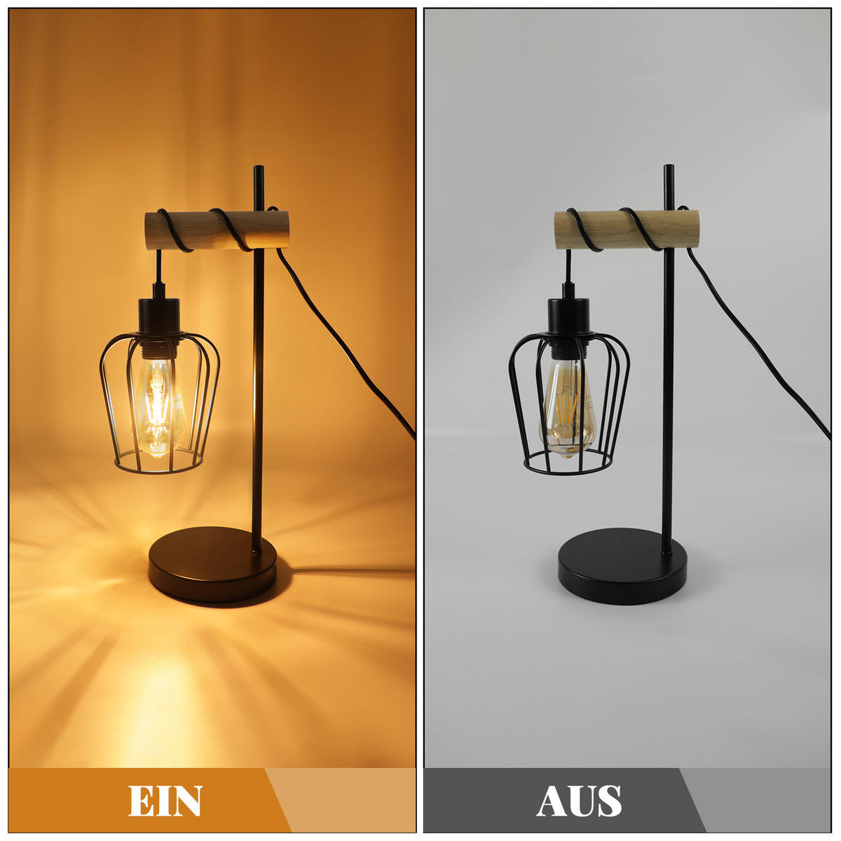 TISCHLAMPE Eira 46/20/15 cm - Braun, Metall (46/20/15cm) - ZMH