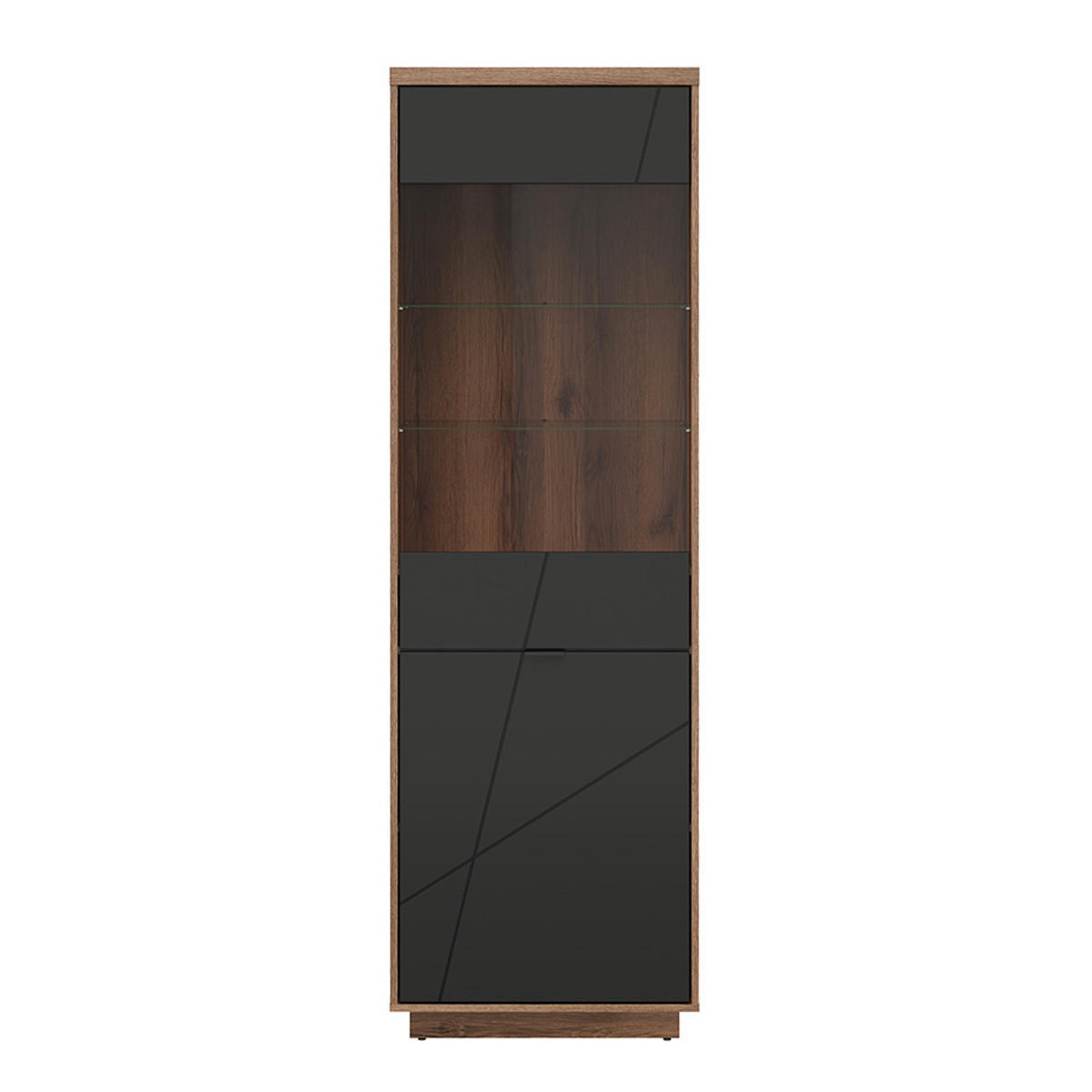 VITRINA Sven Crno i drvo - crna, drvni materijal (64/201/43cm) - Petits-meubles