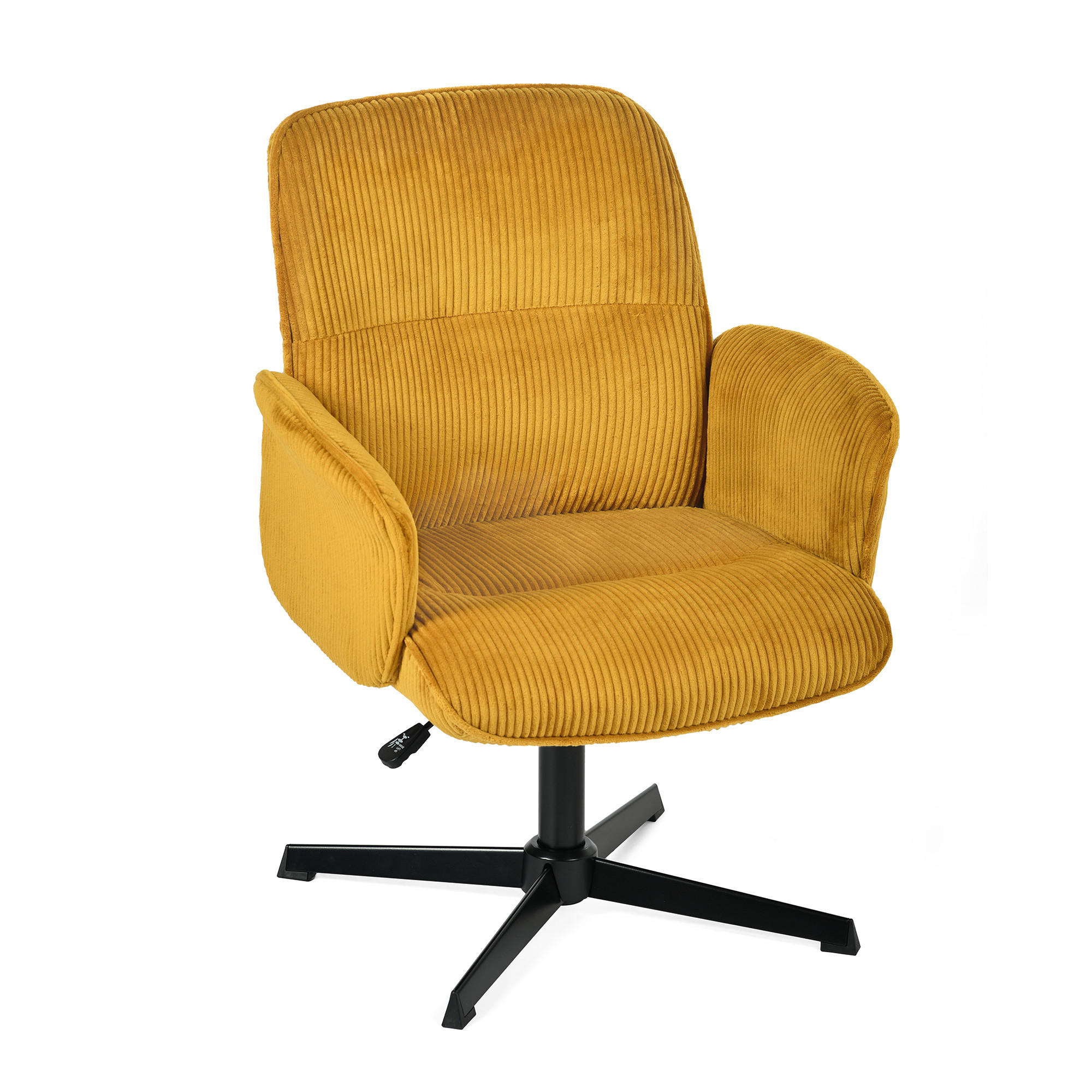 DREHSTUHL in Gold Cord - Gelb, Metall (61.5/93/59.5cm) - Meubles Cosy