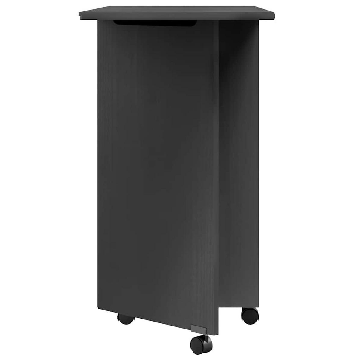 ROLLSCHRANK MIT SCHREIBTISCH MOSS GRAU MASSIVHOLZ KIEFER - Grau, Holz (39/74.5/105.5cm) - vidaXL