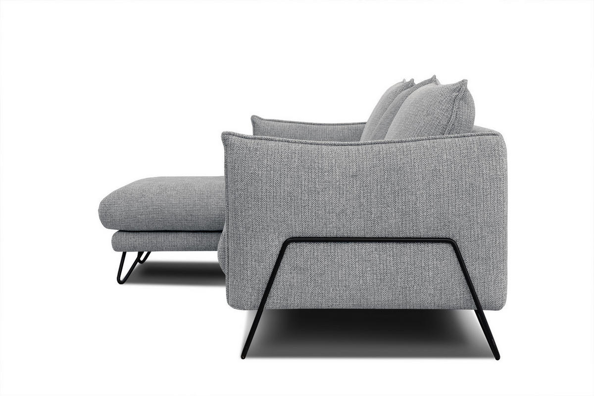 ECKSOFA HOSTEN 4-Sitzer, grau - Schwarz/Grau, Holzwerkstoff/Textil (158/269cm) - Courtois Laville