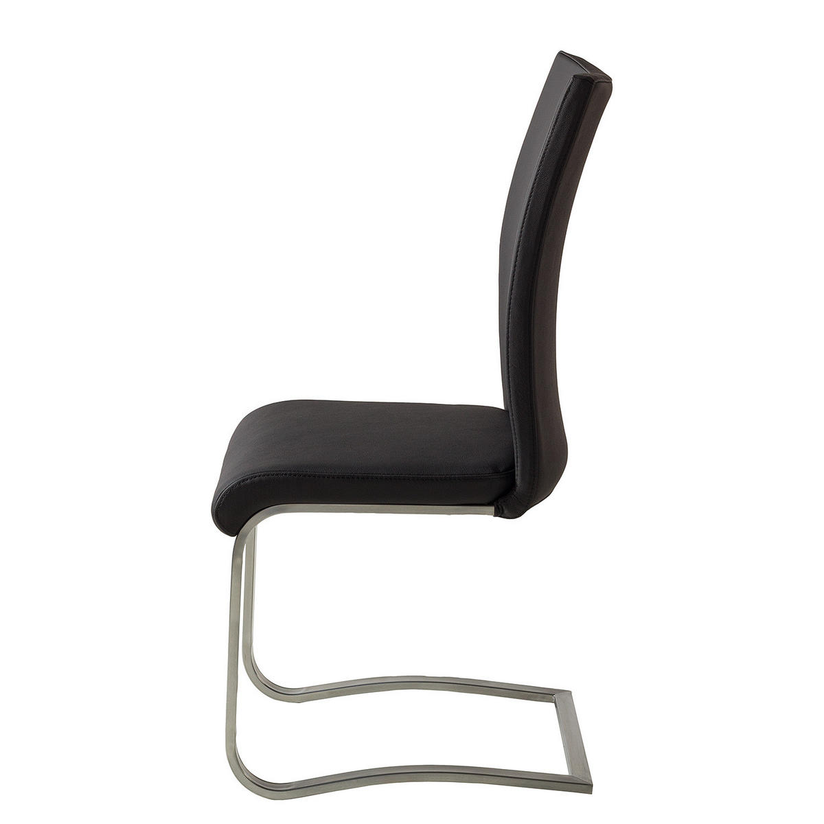 FREISCHWINGER - Edelstahlfarben/Schwarz, Leder/Metall (43/103/52cm) - home24