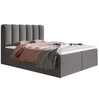 BETT Grafit FOX 10 Kontinentalbett Stoff Bouclé 160x200 cm - Graphitfarben, Textil (160/200cm) - Sepro Meble