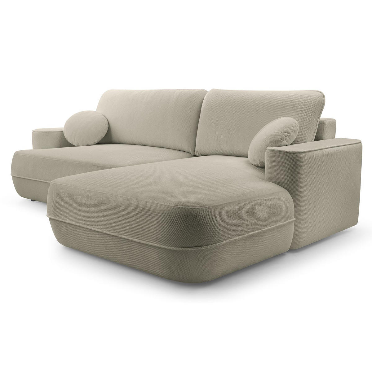 ECKSOFA Fuerro Hellbraun Strukturstoff - Hellbraun/Schwarz, Kunststoff/Textil (168/260cm) - Selsey