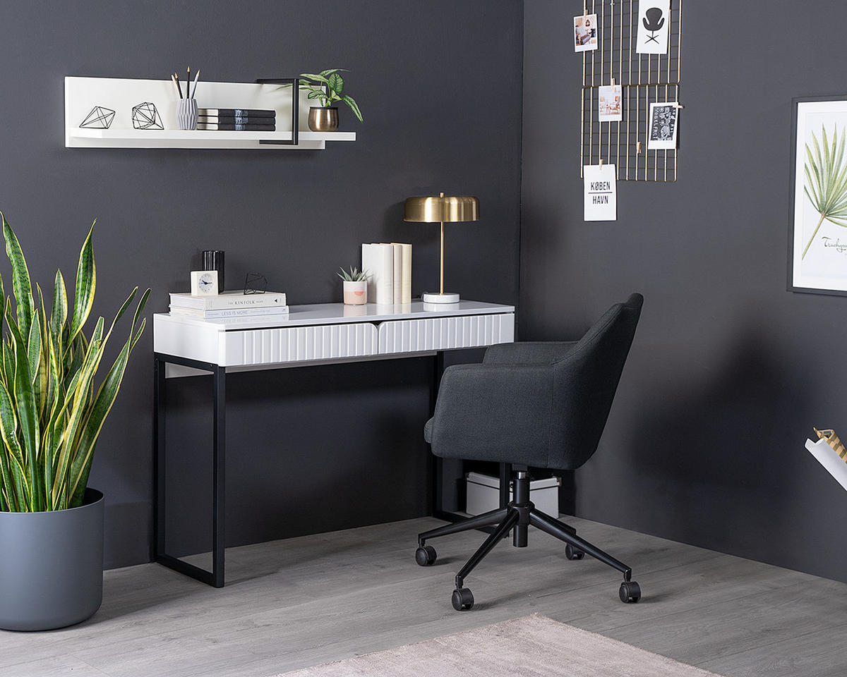 SCHREIBTISCH - Schwarz, Holzwerkstoff/Metall (40/110/75cm) - home24