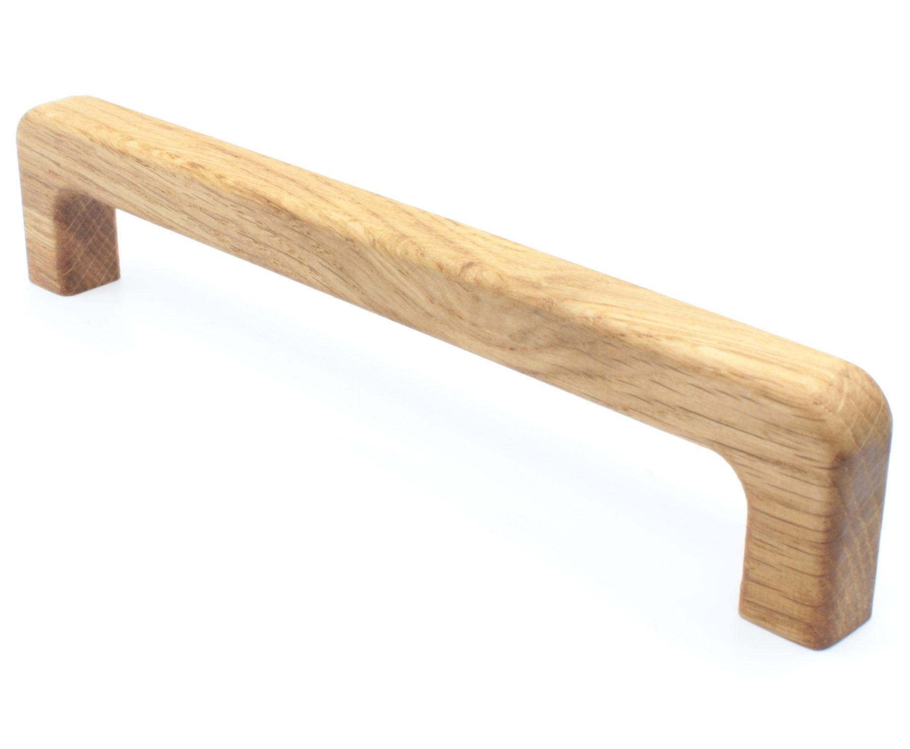 MÖBELGRIFF BA 550mm, Holzgriff Eiche massiv, Küchengriff abgerundet - Grau, Holz (1.4/3.5/56.4cm)