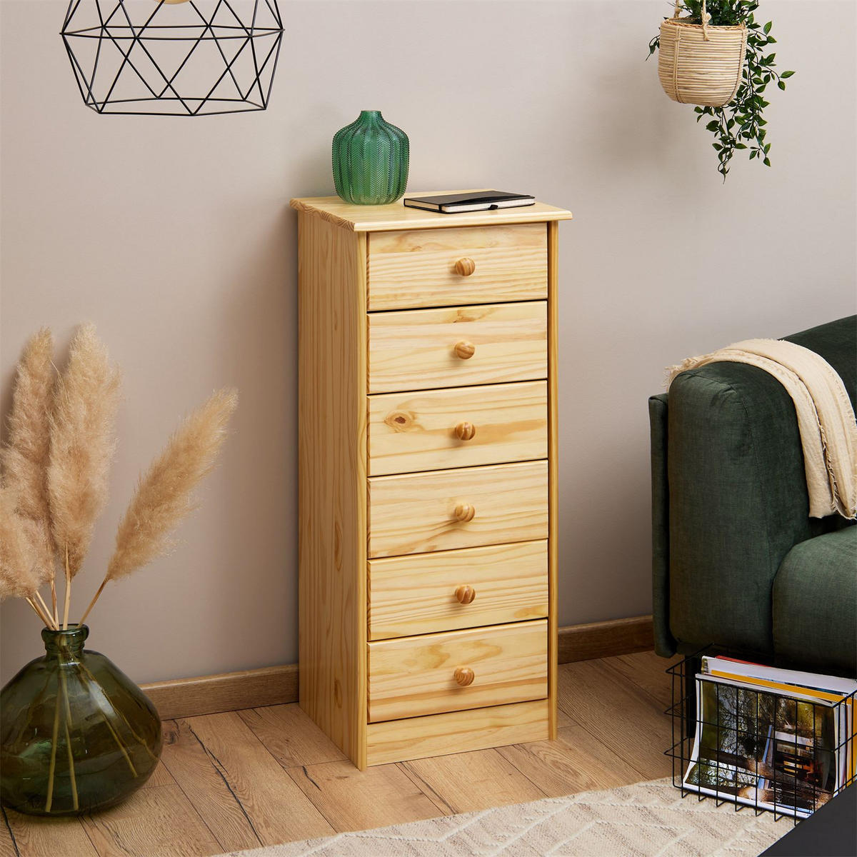 KOMMODE RONDO - Naturfarben, Holz (43/106/35cm) - IDIMEX