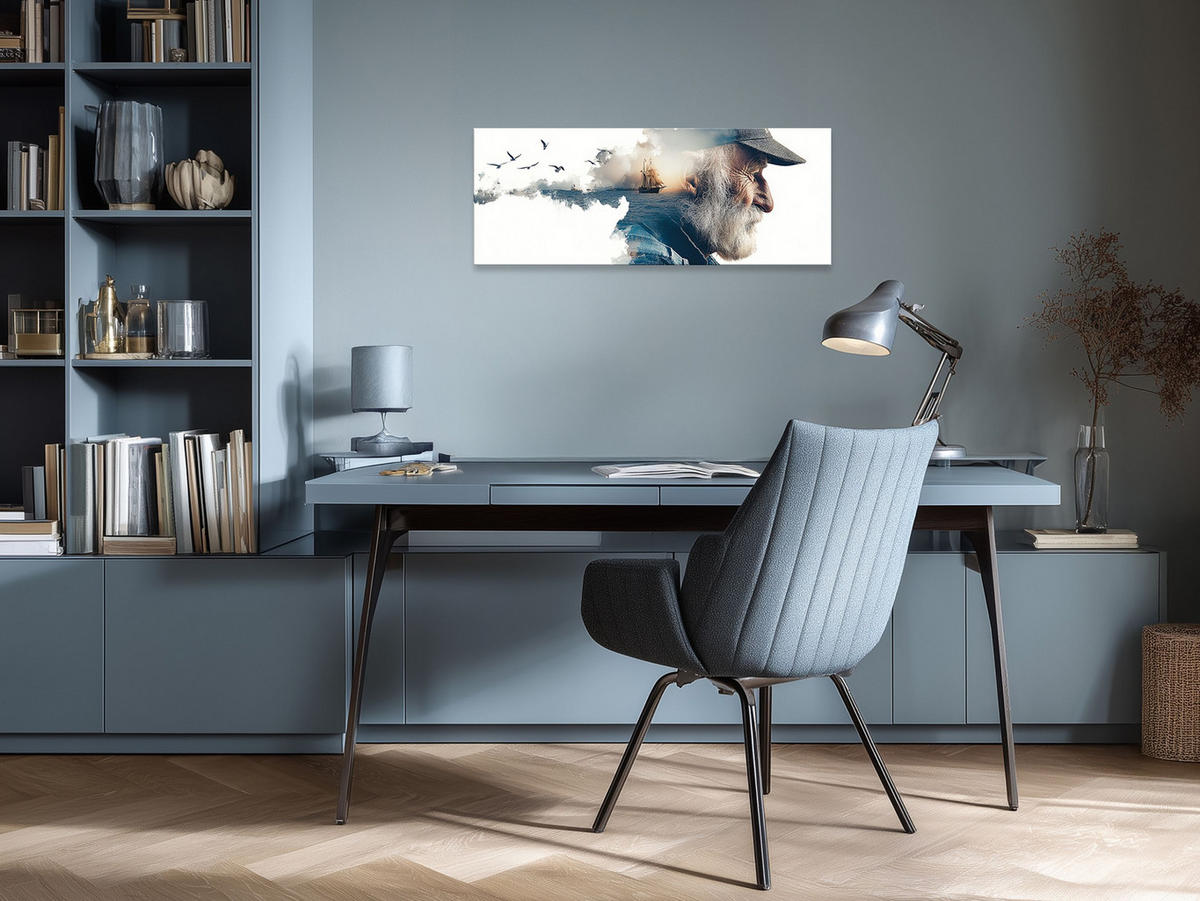 GLASBILD 80x30 cm Seemann maritim - Blau, Glas (80/30cm) - artissimo