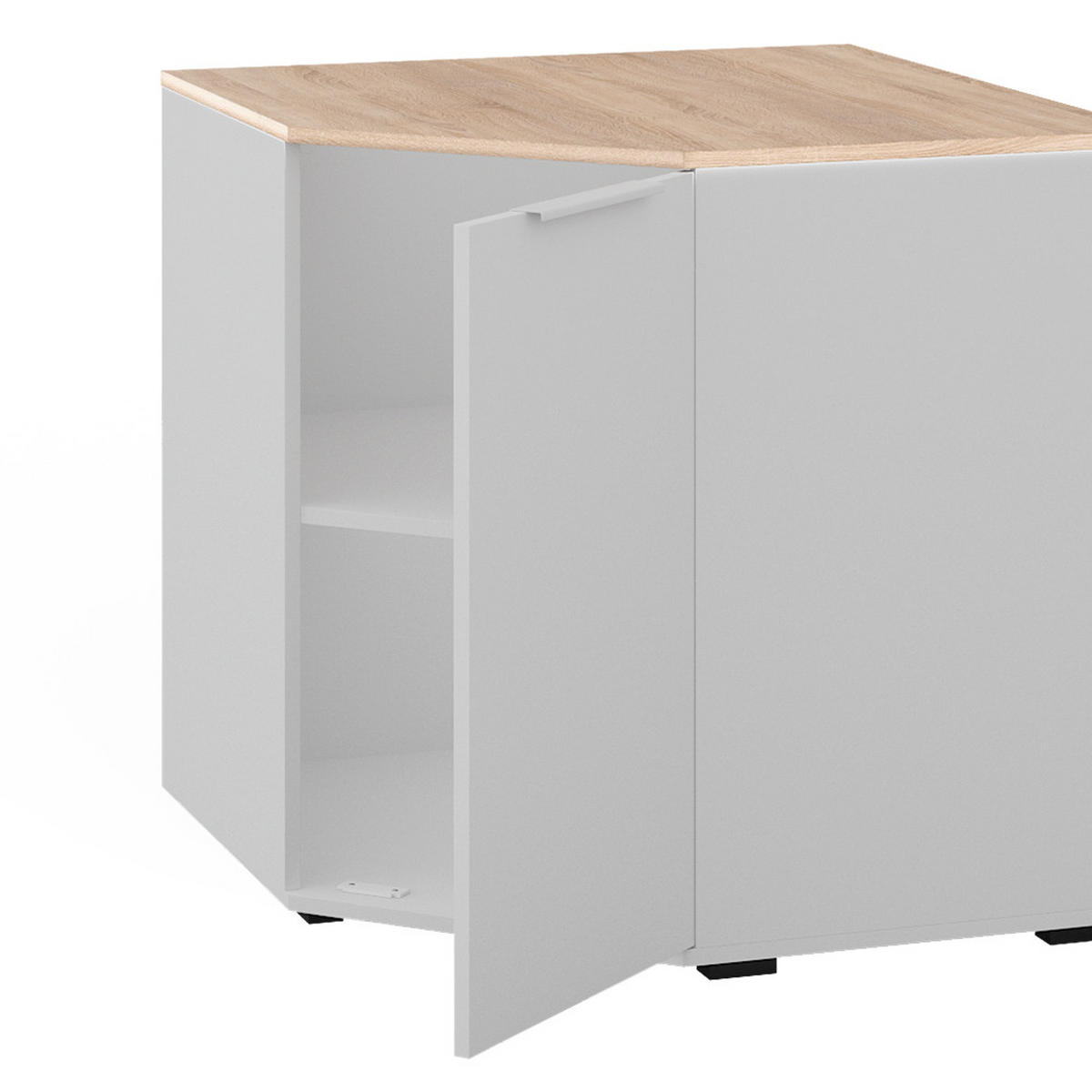 KOMMODE Betti Weiß/Sonoma 77.9 x 77.9 cm mit 1 Türen - Weiß/Sonoma Eiche, Holzwerkstoff (77.9/77.9/77.9cm) - Vicco