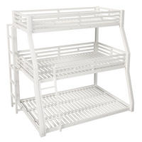 ETAGENBETT 90/120/140 x 200 cm, 3 Ebenen, DE-42019, in Weiß - Weiß, Metall (140/200cm) - ComfortXL