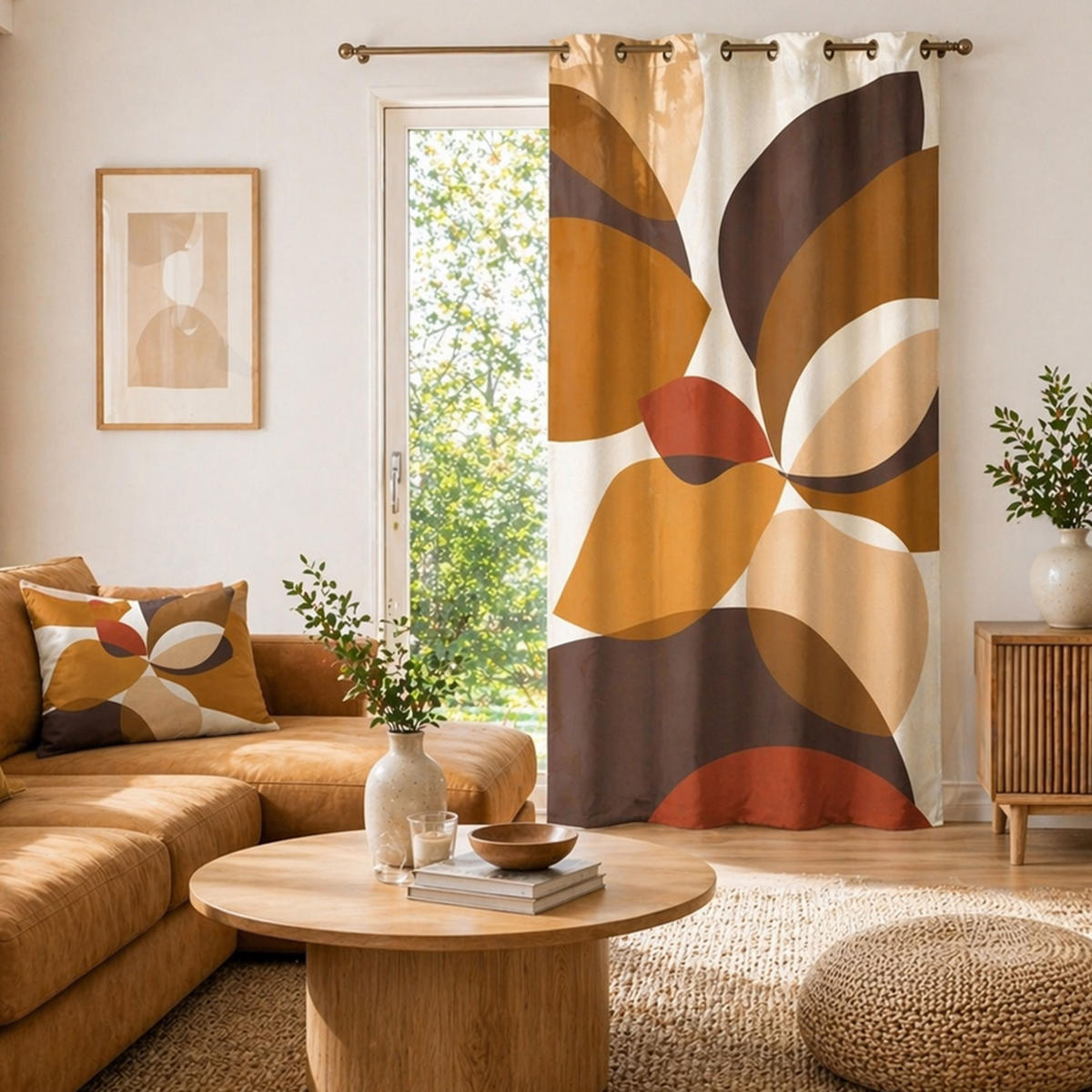 DEKOKISSEN mit Druck und Reißverschluss Mouna 40/60 cm - Orange, Naturmaterialien (60/40cm) - Douceur d´intérieur