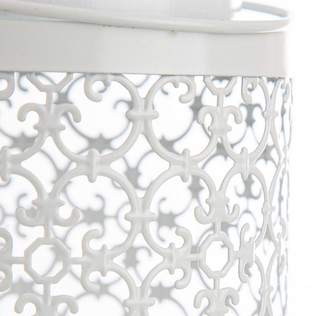 LED AUSSENLEUCHTE Metall Weiß Orientalisch 4er Set - Weiß, Metall (13/18/13cm) - Nowa
