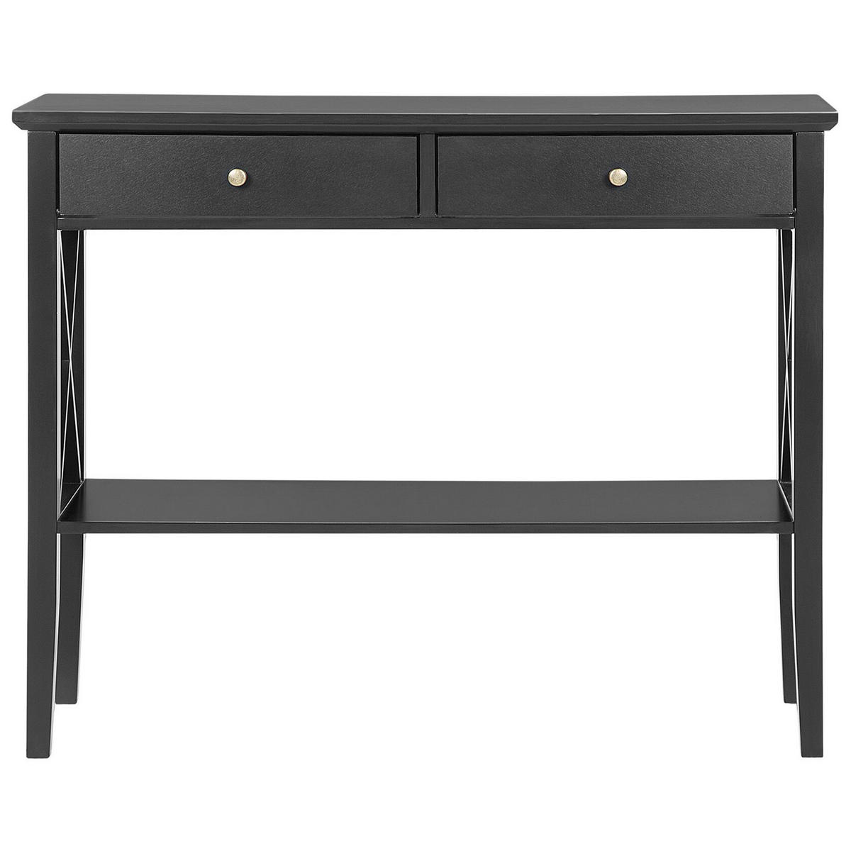 KONSOLENTISCH schwarz 2 Schubladen Avenue - Schwarz, Holzwerkstoff (35/100/80cm) - Beliani