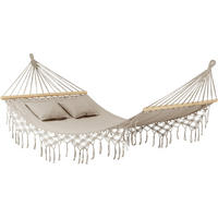 HÄNGEMATTE mit 2 Kissen, 200/150 cm, bis 220 kg, für 2 Personen - Beige, Textil (200/1/150cm) - Outtec