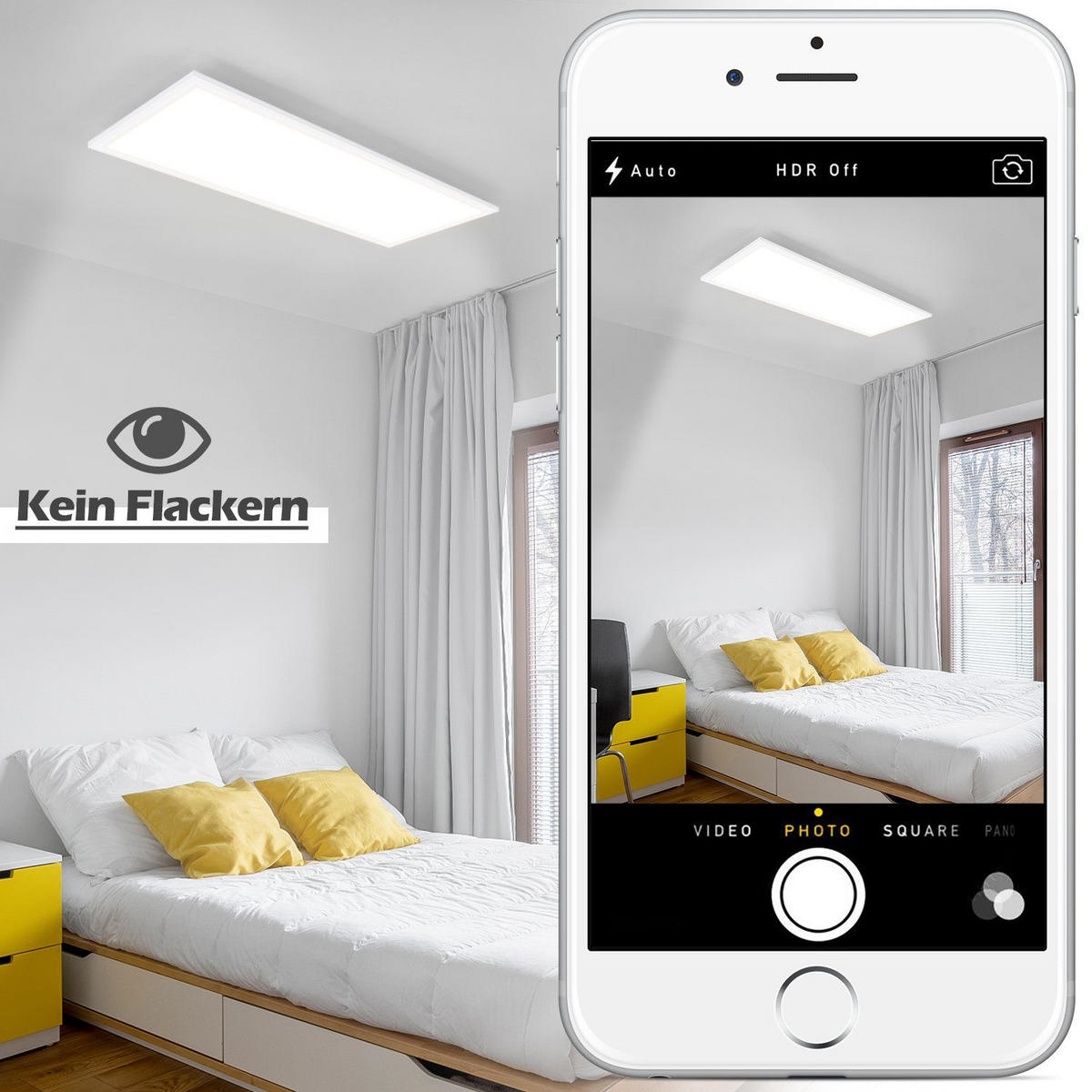 LED DECKENLEUCHTE Flores 80/30/1 - Weiß, Metall (80/30/1cm) - Nettlife