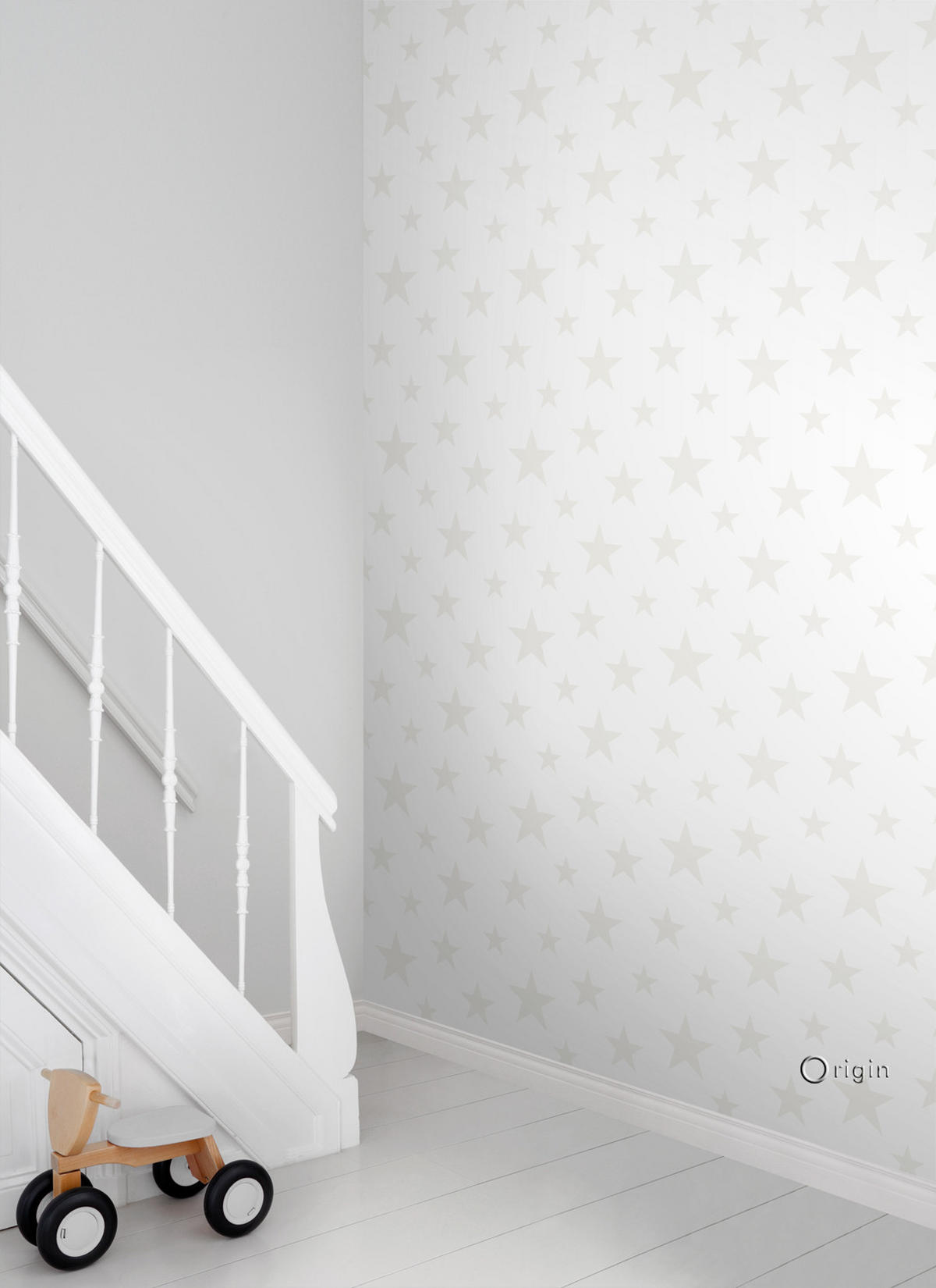 TAPETE Sterne 53 cm x 10.05 m - Weiß, Papier (53/0.1cm) - Origin Wallcoverings
