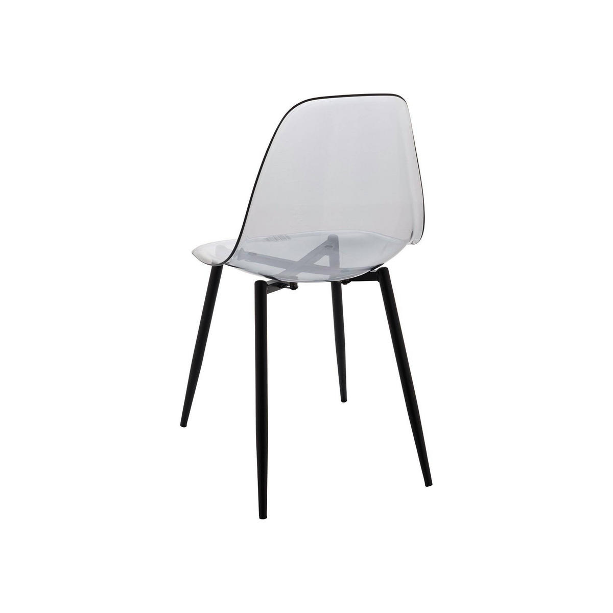 STUHL 4er Set Grau 45.5x53h81 - Grau, Metall (53/81/46cm) - DMORA