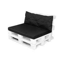 PALETTENKISSEN 120/80/10 cm, in Schwarz, für 2 Personen, mit Rückenteil - Schwarz, Naturmaterialien (120/10/80cm) - Best for Kids