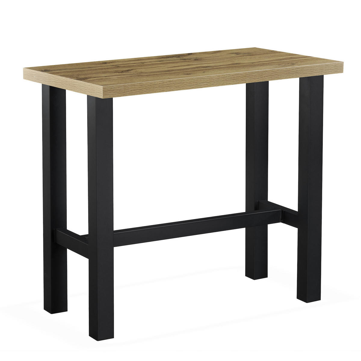 BARTISCH LOTTE 120/60/105 cm - Hellbraun/Schwarz, Holzwerkstoff/Metall (60/120/105cm) - DUBI Möbel