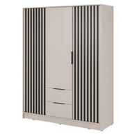 SCHRANK Kaschmir KELLY Dreitürig Mit Lamellen 155 cm - Kaschmir, Holzwerkstoff (155/200/51cm) - Sepro Meble