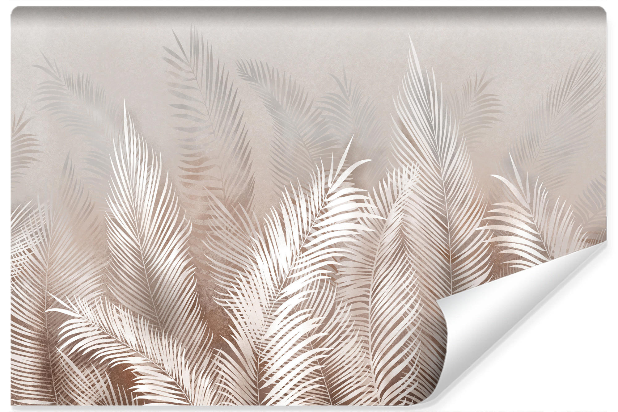 FOTOTAPETE Palmenblätter Pflanzen Natur Boho Stil 520x318cm - Beige/Braun, Papier (520/318cm) - Muralo