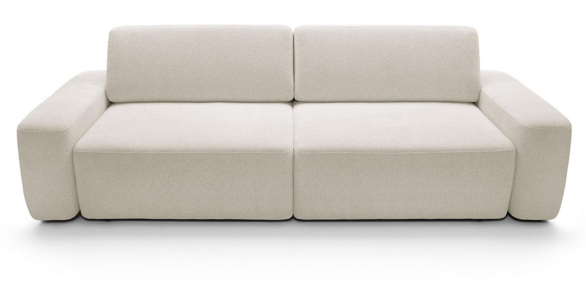 POLSTERSOFA 260 cm Orea, Schlaffunktion, Bettkasten, Beige - Beige, Holz (257/82/105cm) - Emporius