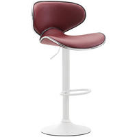 BARHOCKER 2er Set Las-Mallorcas Kunstleder weiß bordeauxrot - Bordeaux/Weiß, Kunststoff/Metall (46/108/49cm) - TPFLiving