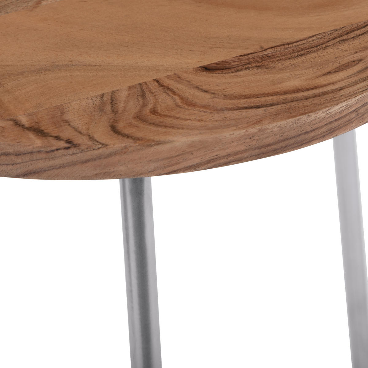 BEISTELLTISCH 2er Set Ø43x52 cm/Ø38x45 cm Natur-Silber aus Mangoholz - Naturfarben, Holz (52/43/52cm) - WOMO-DESIGN