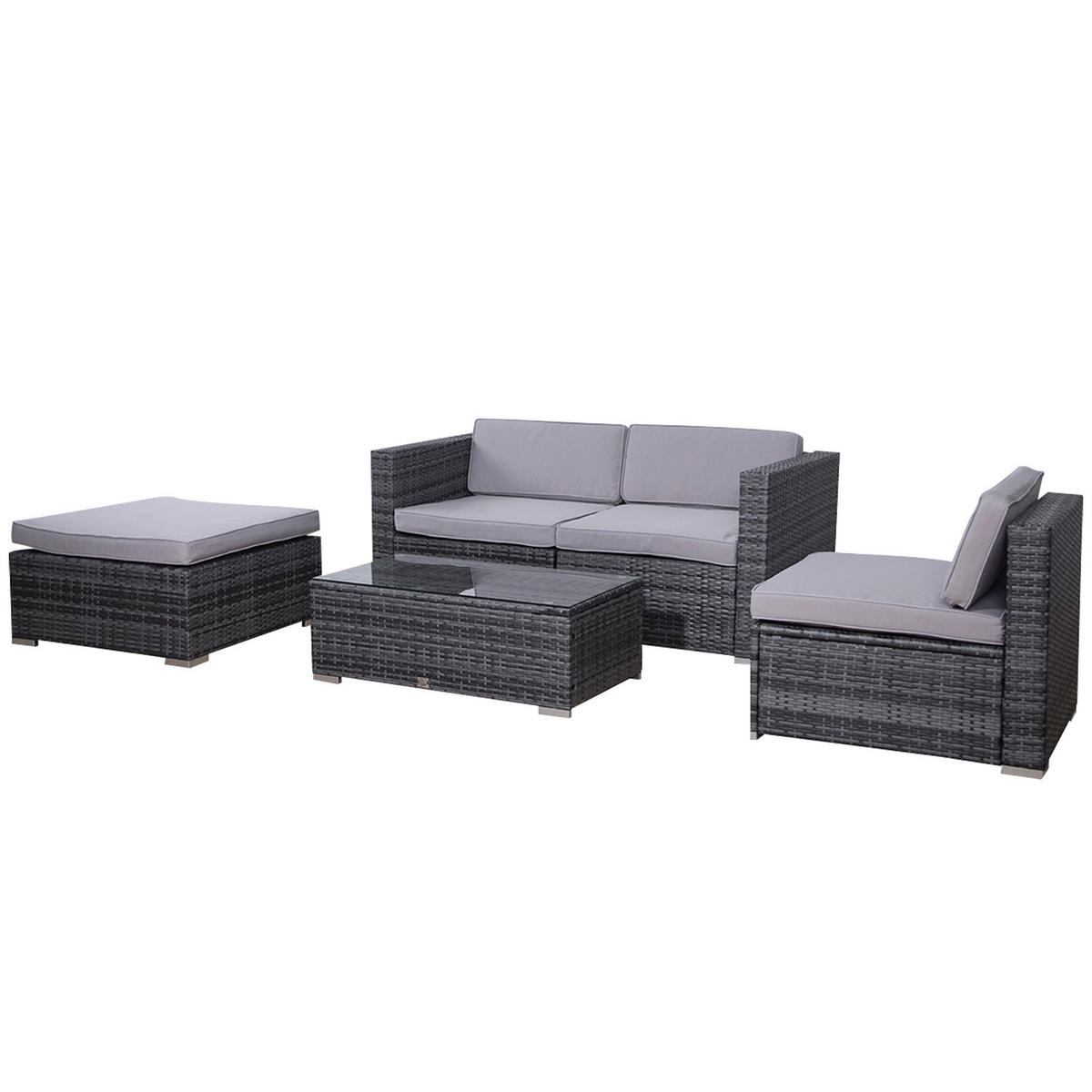GARTENLOUNGE CALIFORNIA XL Grau - Grau, Kunststoff - SVITA
