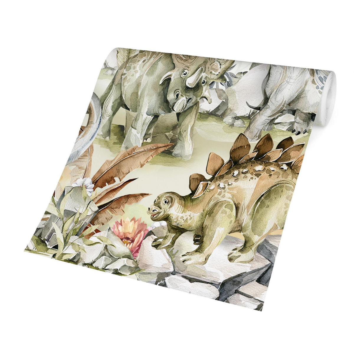 FOTOTAPETE Welt der Dinosaurier 336/225 cm - Grün, Papier (336/225cm) - Bilderwelten