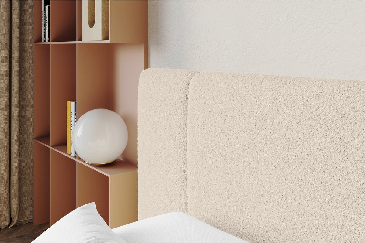 POLSTERBETT mit Bettkasten und Lattenrost, Bett mit Matratze H3/H4 - NILO 140x200 Dunkelbeige - Honig, Holzwerkstoff/Textil (140/200cm) - ALTDECOR