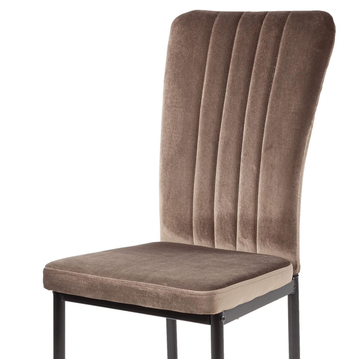 STUHL MODENA Samtbezug Metallbeine 4er Set Braun - Braun, Textil/Metall (42/96/43cm) - Albatros