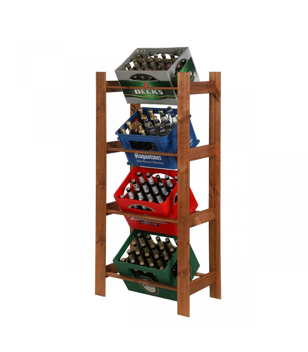 GETRÄNKEKISTENREGAL PINEPEAK 149x70x38,8cm für 4 Kisten Kiefernholz Braun - Braun, Holz (70/149/39cm) - PROREGAL