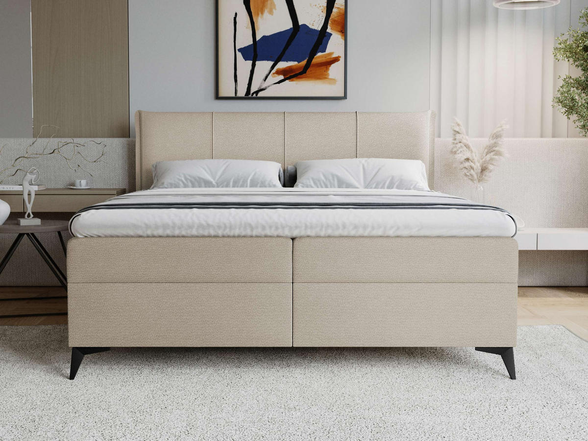 BOXBETT Eco Bis - H3 - Schwarz/Naturfarben, Holz/Holzwerkstoff (180/200cm) - MIRJAN24