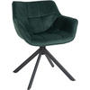 STUHL Samt grün - Schwarz/Grün, Textil/Metall (65/78/59cm) - CLP