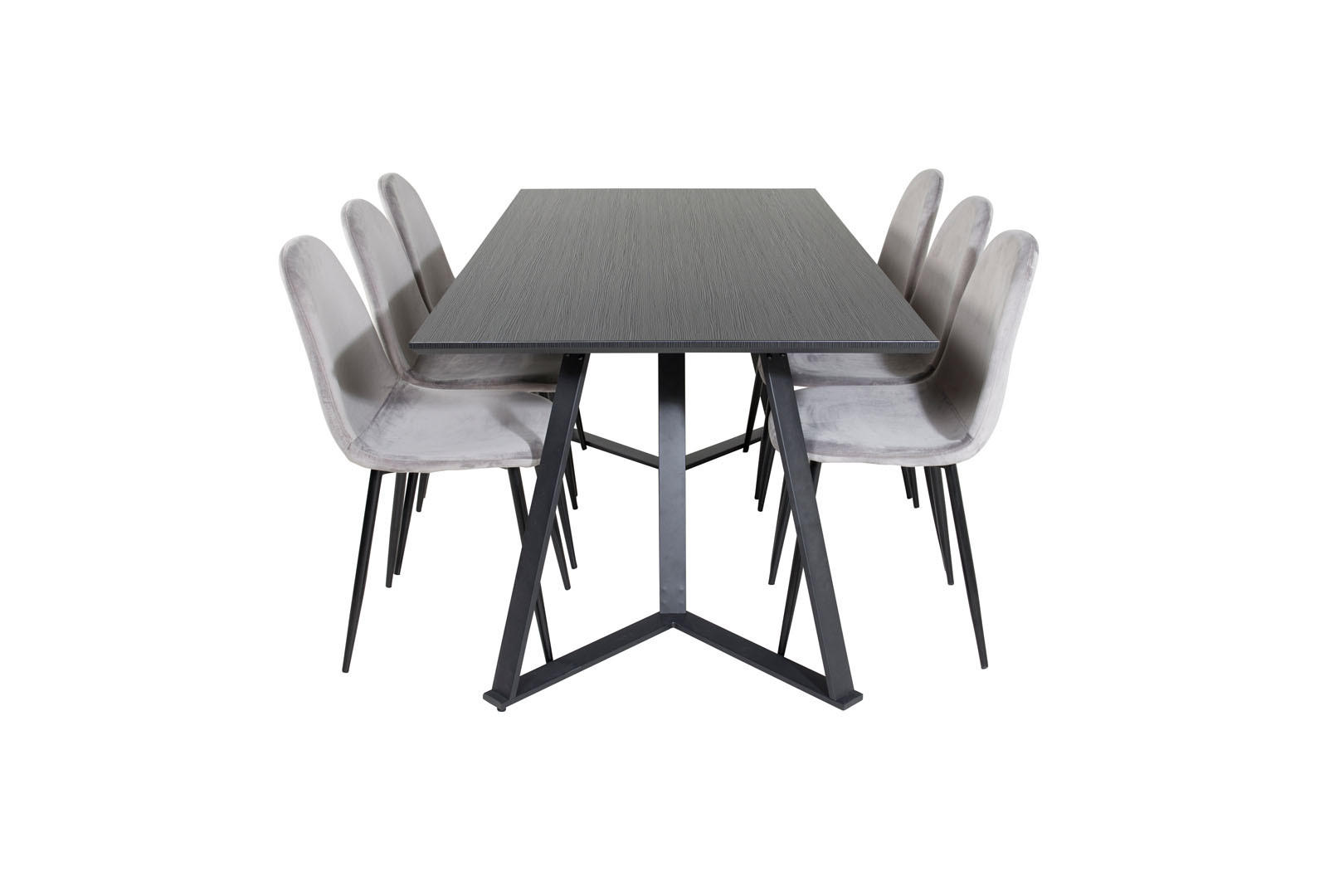 ebuy24 Tischgruppe Grau 90x75x180 cm