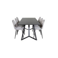 TISCHGRUPPE Grau - Grau, Holzwerkstoff (90/75/180cm) - ebuy24
