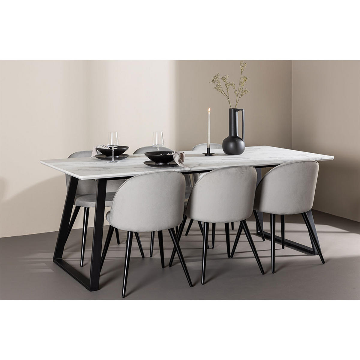 TISCHGRUPPE Grau - Grau, Holz (200/75/90cm) - ebuy24