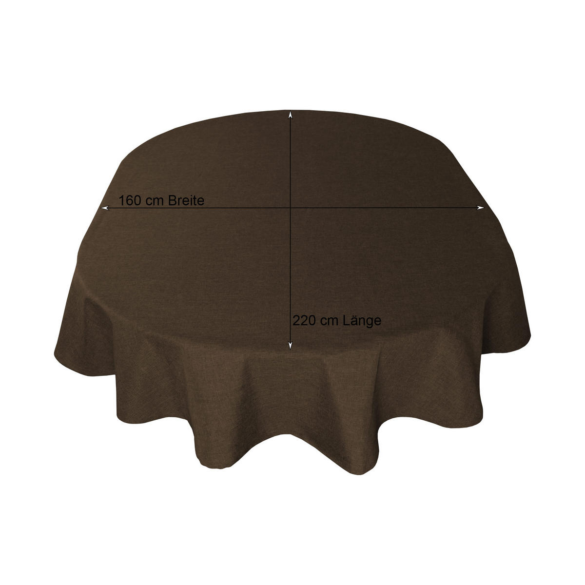 TISCHDECKE Leinenoptik 160/220 cm oval Braun - Braun, Textil (160/220cm) - TiborTex