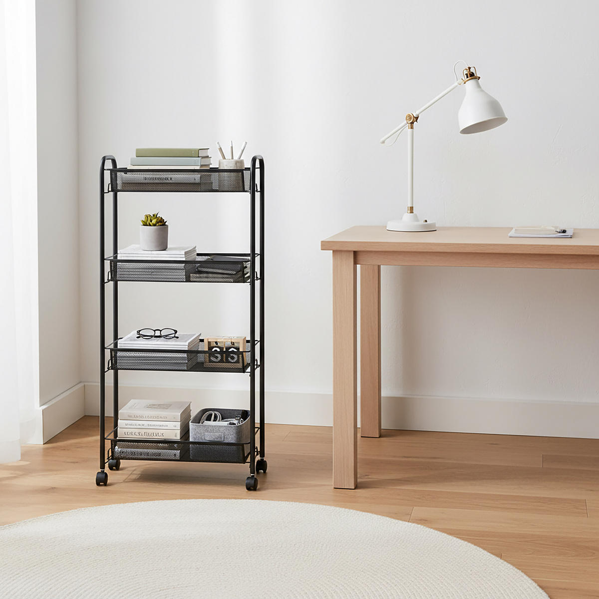 VOZEK - črna, kovina/umetna masa (44/97.5/17cm) - Relaxdays