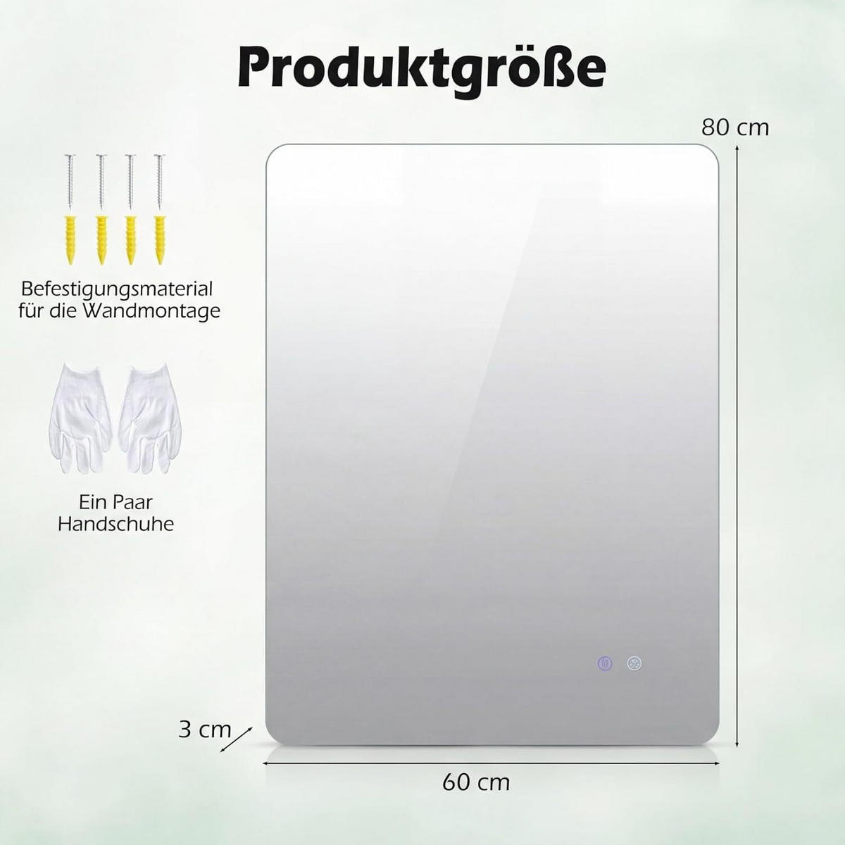 BADEZIMMERSPIEGEL rechteck silber - Silberfarben, Glas (60/80/3cm) - COSTWAY