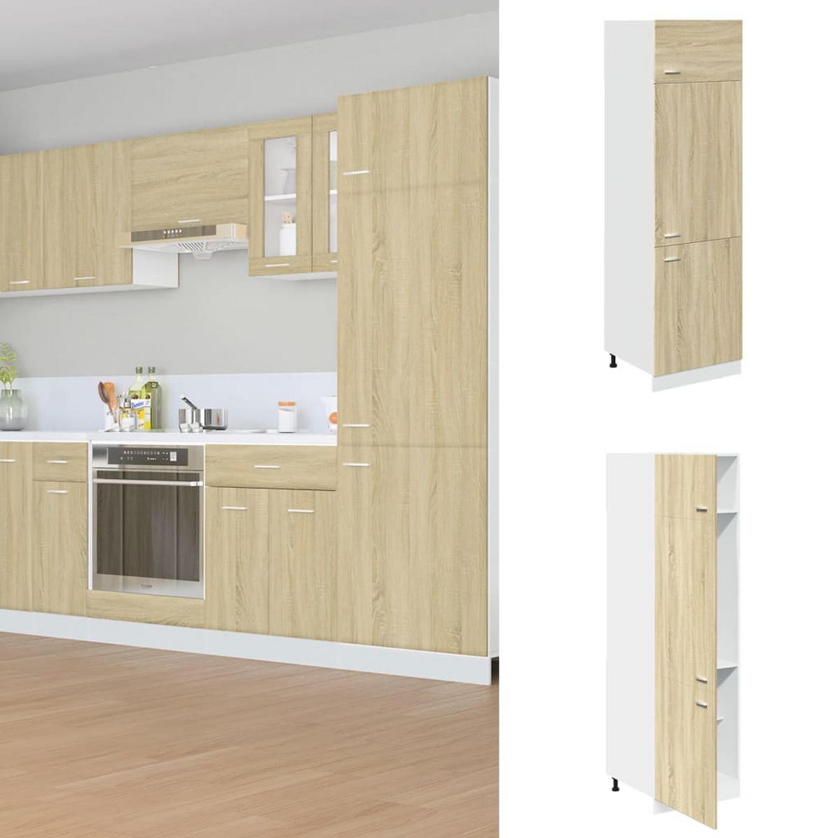 KÜHLUMBAUSCHRANK Lyon Sonoma-Eiche 60/57/207 Cm Holzwerkstoff - Braun, Holzwerkstoff (60/207/57cm) - vidaXL