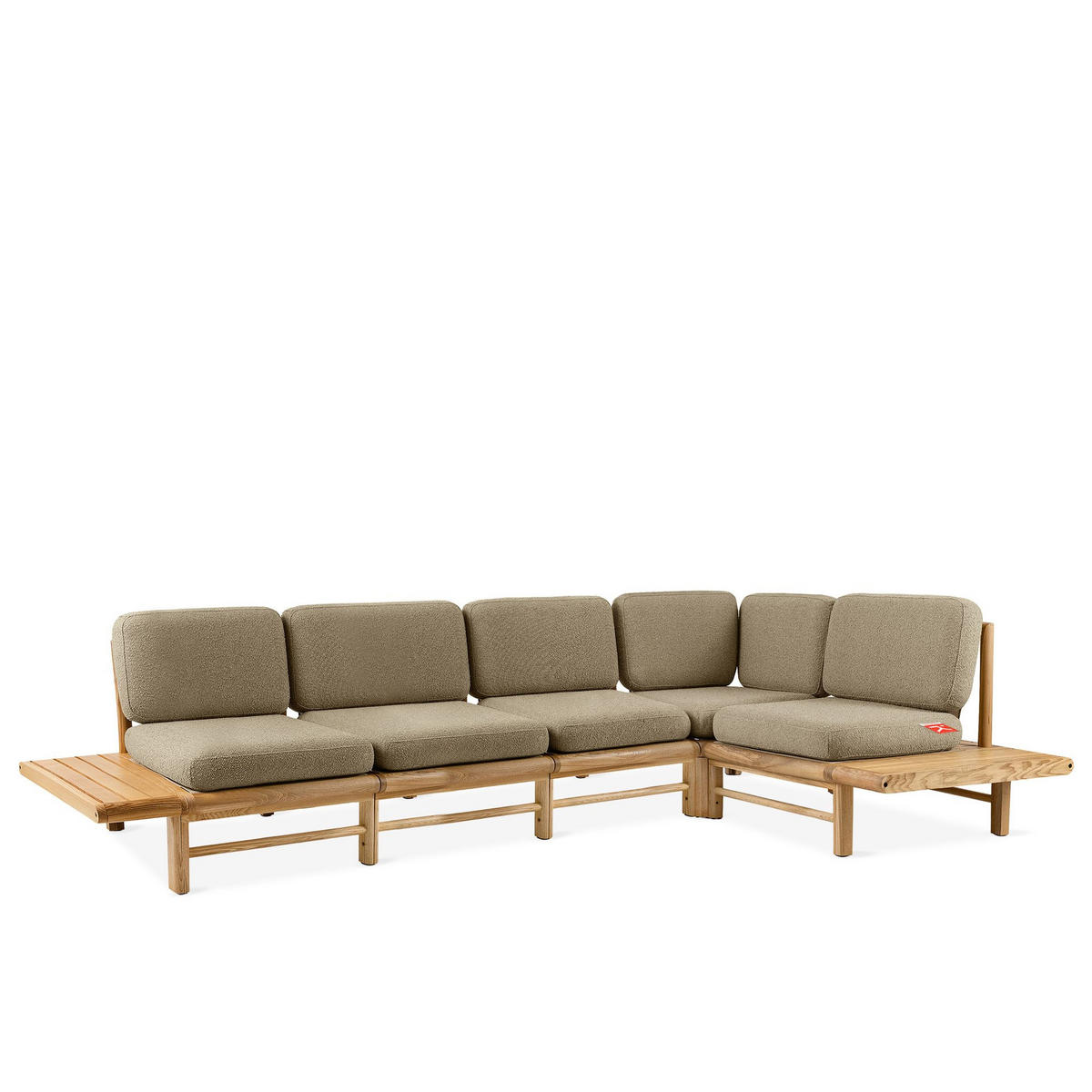LOUNGESOFA ATREDA rechts - Beige, Holz/Textil (315/80/175cm) - KONSIMO®