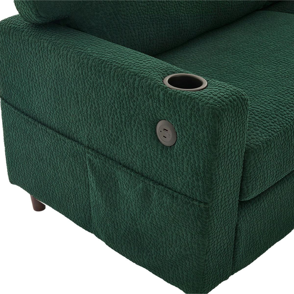 SOFA 2-Sitzer 203/77,5/86 cm Smaragd - Smaragdgrün, Textil (77.5/86/203cm)
