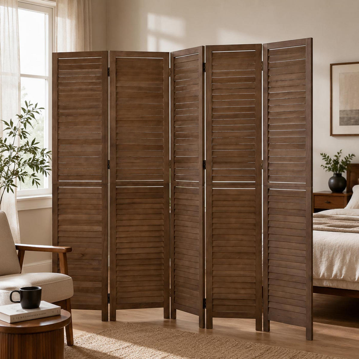 PARAVENT C30B Braun - Braun, Holz (202/180/10cm) - MCW